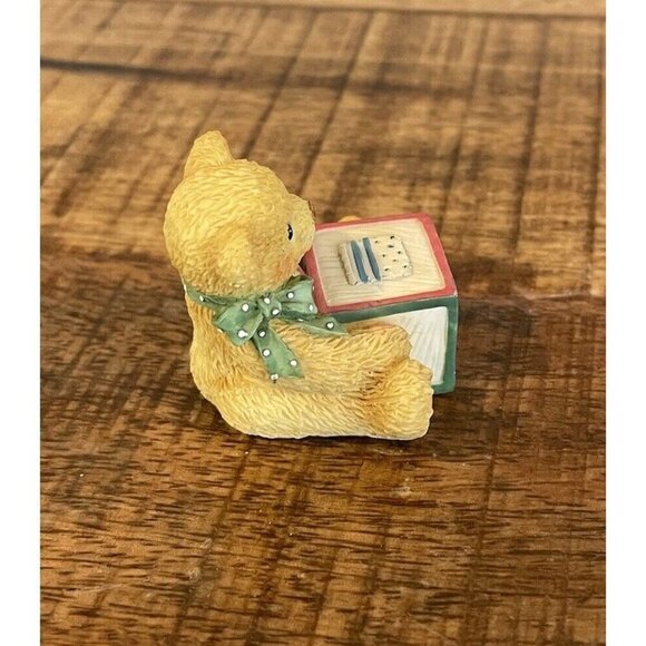 Cherished Teddies Mini Bear With ABC Letter L Block Figurine 158488L Enesco 1995 - Picture 6 of 8